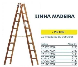 Escada Pintor, De Madeira 4,90 M. com Sapatas