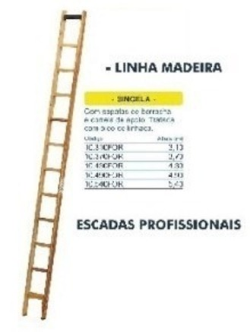  Escada Singela De Madeira Altura 4,90 (